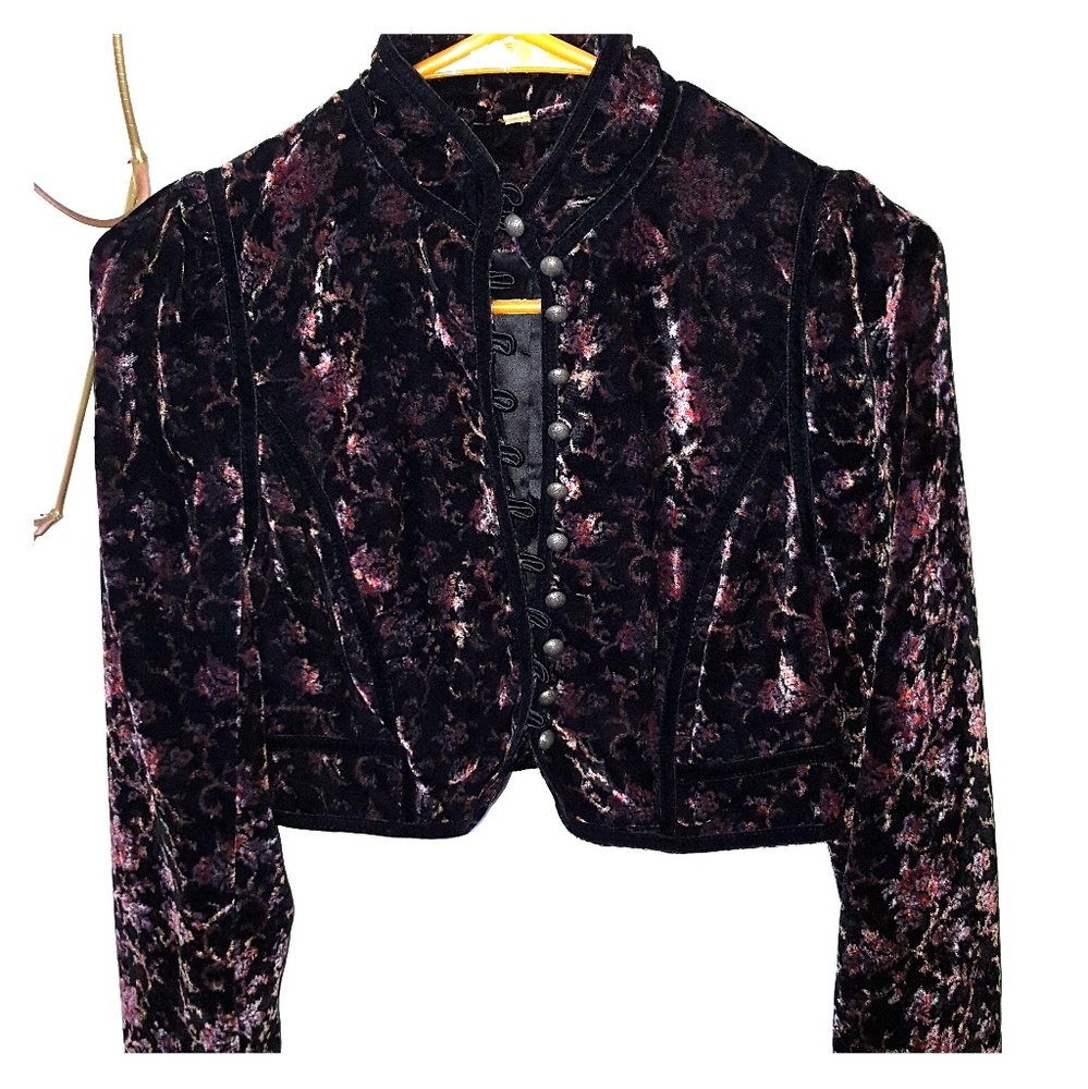 Free people velvet floral bolero jacket